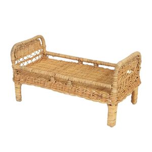 เตียงหวายสานแบบคลาสสิกสำหรับตุ๊กตา เตียงตุ๊กตาเด็กสุดหรูแบบพกพา เตียงตุ๊กตารีบอร์นสำหรับตุ๊กตาขนาดเล็ก อุปกรณ์ตกแต่งบ้านตุ๊กตา - Product Image 1