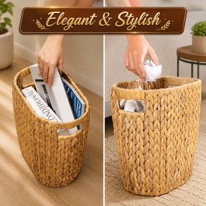 High Quality Rattan Waste <b>Bin</b> Can Be Used As Magazine Basket For Home Office And Library Decoration Wholesale Supply From India - Product Image 6
