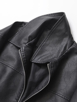 HARAZ INTERNATIONAL Blouson Bomber Homme Noir en Cuir PU de Haute Qualité Coupe Slim Décontractée Fermeture Éclair Avant Col Rabattable Automne