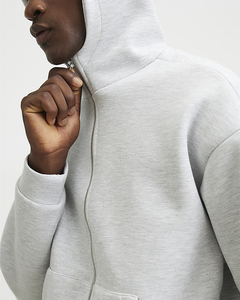 Men's Oversized Heavyweight Cotton <b>Zip</b>-Up Hoodie Drop Shoulder Relaxed Fit Blank <b>Hooded</b> Jacket - Product Image 5