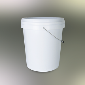 Seau cylindrique en PP blanc Folin avec poignée métallique, écologique, non toxique, inodore, réutilisable, conteneur de stockage de peinture - Product Image 1