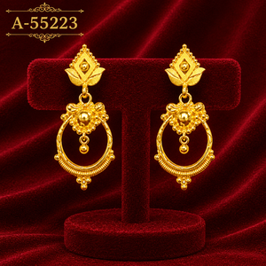 Pendientes Colgantes de Filigrana Modernos en Tono Plateado con Baño de Oro y Circonitas, Joyería Vintage con Cadena Circular de Cuerda para Mujer - Product Image 3