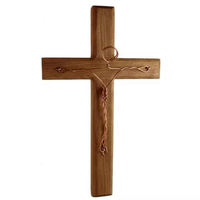 Croix en bois de la Terre Sainte, faite à la main, réutilisable, design personnalisé, élégante, pour table d'église, murale, religieuse, pour la prière, vente en gros