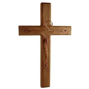 Croix en bois élégante de la Terre Sainte pour la prière, à poser sur table ou à suspendre au mur, idéale pour les églises - Vente en gros - Product Image 2