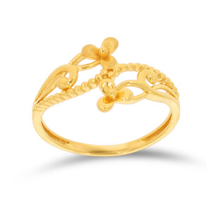 Luxury Gold Plated Floral Vine <b>Adjustable</b> <b>Ring</b> for Women Elegant Openwork Flower Leaf Design Finger <b>Ring</b> - Product Image 1