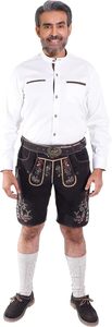 Old Style Plus Size High Embroidered Lederhosen for Men | Antique <b>Look</b> Bavarian <b>Leather</b> <b>Shorts</b> | Handmade Oktoberfest Costume - Product Image 2