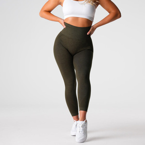 New casual Yoga <b>Leggings</b> Black Geometric <b>Stitch</b> Seamless Four-Way Stretch Spandex Polyester Pants - Product Image 1