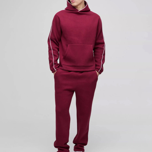 Conjunto Deportivo Verde para Hombre, Sudadera con Capucha, Manga Larga, Color Sólido, Diseño con Bolsillos, Tejido Transpirable, Corte Regular, Informal, Invierno, 2 en 1 - Product Image 6