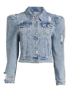 High Quality Women's Stand Collar <b>Denim</b> <b>Jacket</b> Solid Finished Breathable Cotton-Filled for Spring and Autumn - Product Image 5