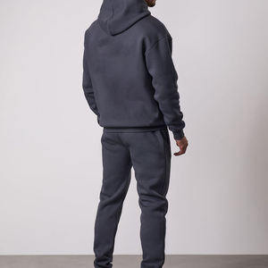 Conjunto Deportivo Informal para Hombre, Color Gris Oscuro, con Capucha, Manga Larga, 100% Algodón, Peso Medio, para Otoño - Product Image 1