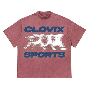 Clovix Sports Vente en gros T-shirt à manches courtes pour homme Coupe classique Coton confortable Imprimé graphique Design col rond Vêtements décontractés pour l'été - Product Image 5