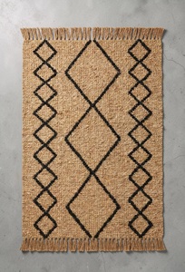 Alfombra de Lana Abstracta de Pelo Corto, Hecha a Mano, Antideslizante, Ecológica, Antibacteriana, Apta para Mascotas, con Respaldo de Látex, para Ejercicio - Product Image 3