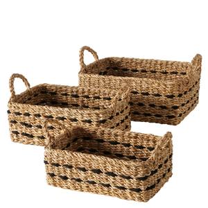 Ensemble de 3 paniers en jonc de mer et en jute, faits à la main, paniers de rangement, vente en gros, écologiques, fabriqués au Vietnam - Product Image 1