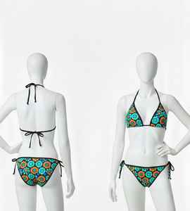 Bikini Triangular con Estampado Floral y Sublimación de Logotipo Personalizado al por Mayor - Product Image 1