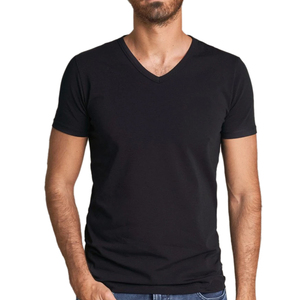 T-shirt pour homme, vêtements de sport et de fitness pour l'été, coupe ajustée, manches courtes, col en V, hauts décontractés, t-shirt pour homme - Product Image 1