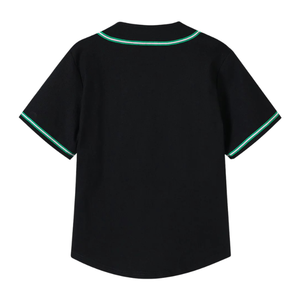 AKA <b>Baseball</b> Jersey Black Green Button-Up Women's Casual Sports Shirt Premium Embroidered Style Black Green Color - Product Image 2