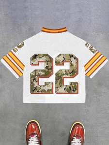 Camiseta de Fútbol Oversize de Malla con Estampado de Camuflaje y Número, Estilo Urbano, Unisex, Personalizable, Venta al por Mayor, Proveedor a Granel, en Tendencia - Product Image 5