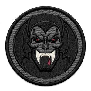 Parche Termoadhesivo Personalizado de Ataúd de Vampiro, Insignia Bordada Circular con Cruz Roja y Alas de Murciélago para Ropa Gótica de Halloween y Chaquetas - Product Image 3