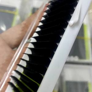 Proveedor de Bandejas de Pestañas Individuales Hechas a Mano, Clásicas, de Volumen Natural, Largas, 12/16 Líneas, Extensiones de Pestañas Negras Mate, Pestañas Buck Order - Product Image 3