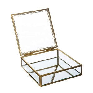 Cajas de Almacenamiento de Joyería de Vidrio con Marco de Latón de Lujo Moderno para Decoración, de Fabricantes - Product Image 3