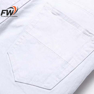 กางเกงยีนส์เดนิมทรงตรงสีน้ำเงินสำหรับผู้ชาย ทรงสลิมฟิต สวมใส่สบาย ระบายอากาศได้ดี คุณภาพสูง สีพื้น ซักได้ เหมาะสำหรับฤดูหนาว - Product Image 2