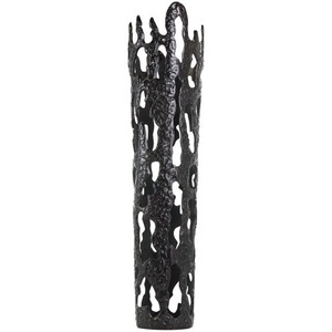 Jarrón de Metal Contemporáneo para Piso, Diseño Abstracto con Recortes en Forma de Gota, Recipiente Alto para Flores en Tono Oscuro - Product Image 5