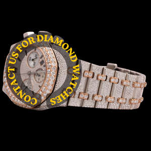 Design Attrayant, Fonctionnalités Multiples, Cadran Rond en Verre, Diamant Moissanite, Bicolore, Résistant à l'Eau, Entièrement Sertie de Diamants, Hip Hop, Nouvelle Collection - Product Image 4