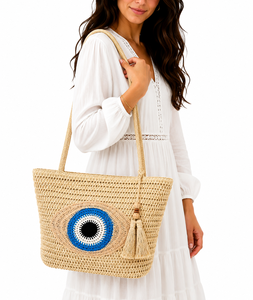 Bolso Tote de Rafia Tejido a Mano de Lujo Personalizado, Bolso de Playa con Borlas y Cuentas de Madera, Bolso de Mano para Mujer, Regalo para el Verano - Product Image 2