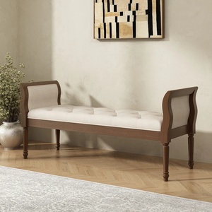 Taburete Otomano de Madera de Caoba Sólida y Duradera Java Furni Craft con Tapicería de Tela, Diseño Tradicional Estilo Hospitalario para Uso en Interiores - Product Image 6