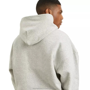 Sudadera con capucha de peso pesado para hombre con logotipo personalizado OEM con 450 GSM de gran tamaño 600 GSM bordado Sudadera con capucha en blanco patrón de impresión - Product Image 3
