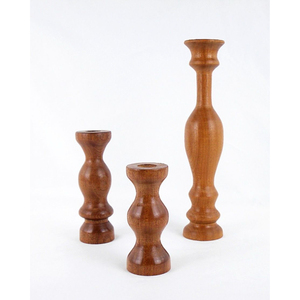 Acacia Wooden Candlestick Holder Column Shape Natural Color Home Decoration <b>Taper</b> <b>Candle</b> Stand Lighting <b>Candle</b> <b>Taper</b> - Product Image 3
