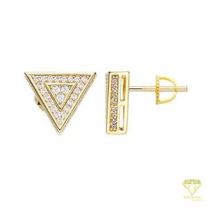 Boucles d'oreilles triangulaires en moissanite de luxe, en argent sterling 925, bijoux étincelants, cadeau pour femme - Product Image 3