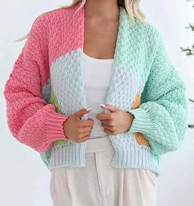 Suéter Holgado Estético para Mujer, Colores Pastel, Tejido de Punto, Suave y Femenino, Tendencia de Moda Otoñal para el Mercado Estadounidense - Product Image 3