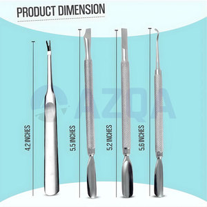 Stainless Steel <b>Cuticle</b> Pusher and <b>Cuticle</b> Trimmer Set Dual End Nail Cleaner Manicure Pedicure Grooming <b>Tool</b> - Product Image 3
