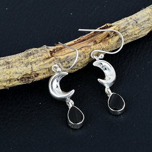 Handmade 925 Sterling Silver <b>Fine</b> Drop <b>Earrings</b> Unique Design Natural Black Tourmaline Gemstone Women Fashion Jewelry Exporter - Product Image 5