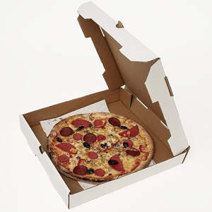 Cajas de Pizza Desechables de Papel Blanco Resistente, Portátiles para Entrega de Alimentos, Reutilizables como Platos, Uso Industrial - Product Image 1
