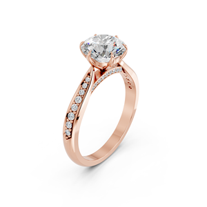 Bague de fiançailles et de mariage Zota Jewel en or rose 14 carats avec diamant solitaire cultivé en laboratoire, taille brillant 1 carat, certificat IGI, bijoux de luxe - Product Image 2