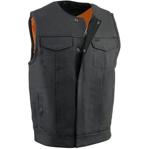 Chaleco de Motociclismo Samroz Sports, de Cuero Genuino, Personalizado, Casual, con Cierre de Cremallera en V, Precios Económicos al por Mayor, Transpirable, para Hombre - Product Image 3