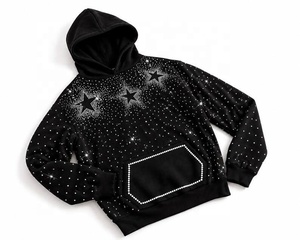 OEM Premium Quality Custom Men's Rhinestone Hoodies 100% Cotton French Terry <b>Fabric</b> Oversized Streetwear Style Hoodies - Product Image 3