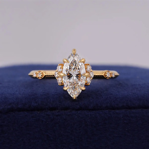 Vintage Marquise Cut Moissanite Bridal <b>Set</b> & Engagement <b>Ring</b> Unique Cluster Marquise Band 14K <b>Gold</b> Moissanite <b>Rings</b> Wholesaler - Product Image 1