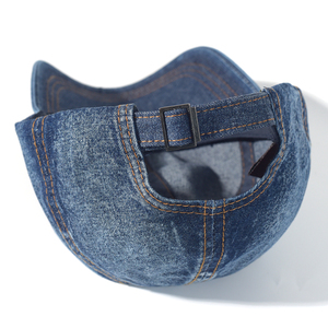 Casquette de baseball en jean bleu délavé style vintage, casquette classique pour homme et femme avec surpiqûres jaunes, visière non structurée réglable - Product Image 6