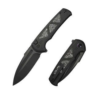 Couteaux pliants avec poignée en aluminium bleu, lame en acier inoxydable, design compact pour la randonnée, le camping et l'usage quotidien - Product Image 1