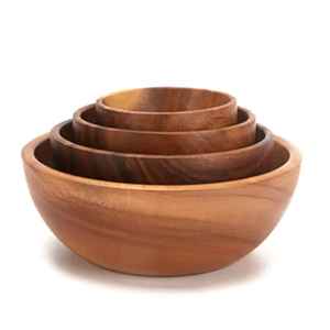 Compre un tazón grande de madera, redondo, hecho a mano, ecológico, para servir comida en bodas, tazón para servir masa, para el hogar, hotel, restaurante - Product Image 2