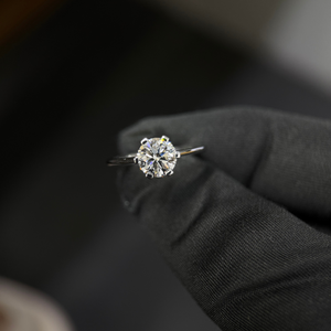 Bague solitaire en diamant rond cultivé en laboratoire certifié IGI, 1,50 ct, couleur D, clarté VS1, or 14 carats, bijoux de fiançailles et de mariage - Product Image 4