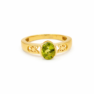 Anillo de Plata de Ley 925 con Peridoto en Forma de Mariposa, Chapado en Oro y Rodio, Joyería de Diseño Moderno - Product Image 2