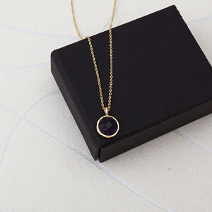 Collier pendentif rond superposé plaqué or avec améthyste violette, fait main, style bohème, breloque pierre de naissance de février, bijoux pour anniversaire et anniversaire de mariage - Product Image 4