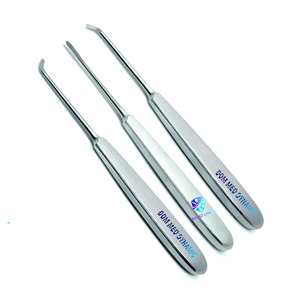 Ensemble de 3 élévateurs dentaires Warwick James 2,2 mm droit, gauche, droit, pour extraction de racines, instruments en acier inoxydable, manuels, DMD - Product Image 3