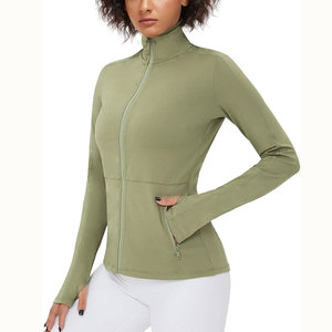 High Stretch Knit <b>Women's</b> Training <b>Jacket</b> Fitness <b>Jacket</b> <b>Women</b> Full zip Yoga Training Custom Clothing Factory Custom Activewear - Product Image 3