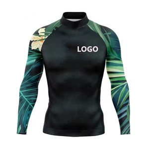 เสื้อแรชการ์ดกันรังสียูวีสำหรับผู้ชาย ออกแบบใหม่ ขายดีที่สุด ราคาโรงงาน ลดราคาพิเศษ เป็นมิตรต่อสิ่งแวดล้อม พร้อมโลโก้ด้านหน้า เหมาะสำหรับเล่นเซิร์ฟ - Product Image 3