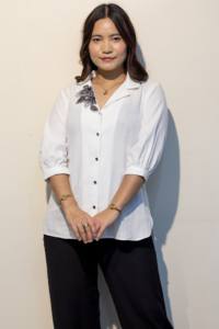 Chemise en coton blanc ARIA Premium pour femmes, élégante, formelle, pour le bureau, chemisier en coton pour femmes, fournisseur en gros - Product Image 2